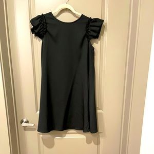 Black Skater Dress with Ruffled Sleeve